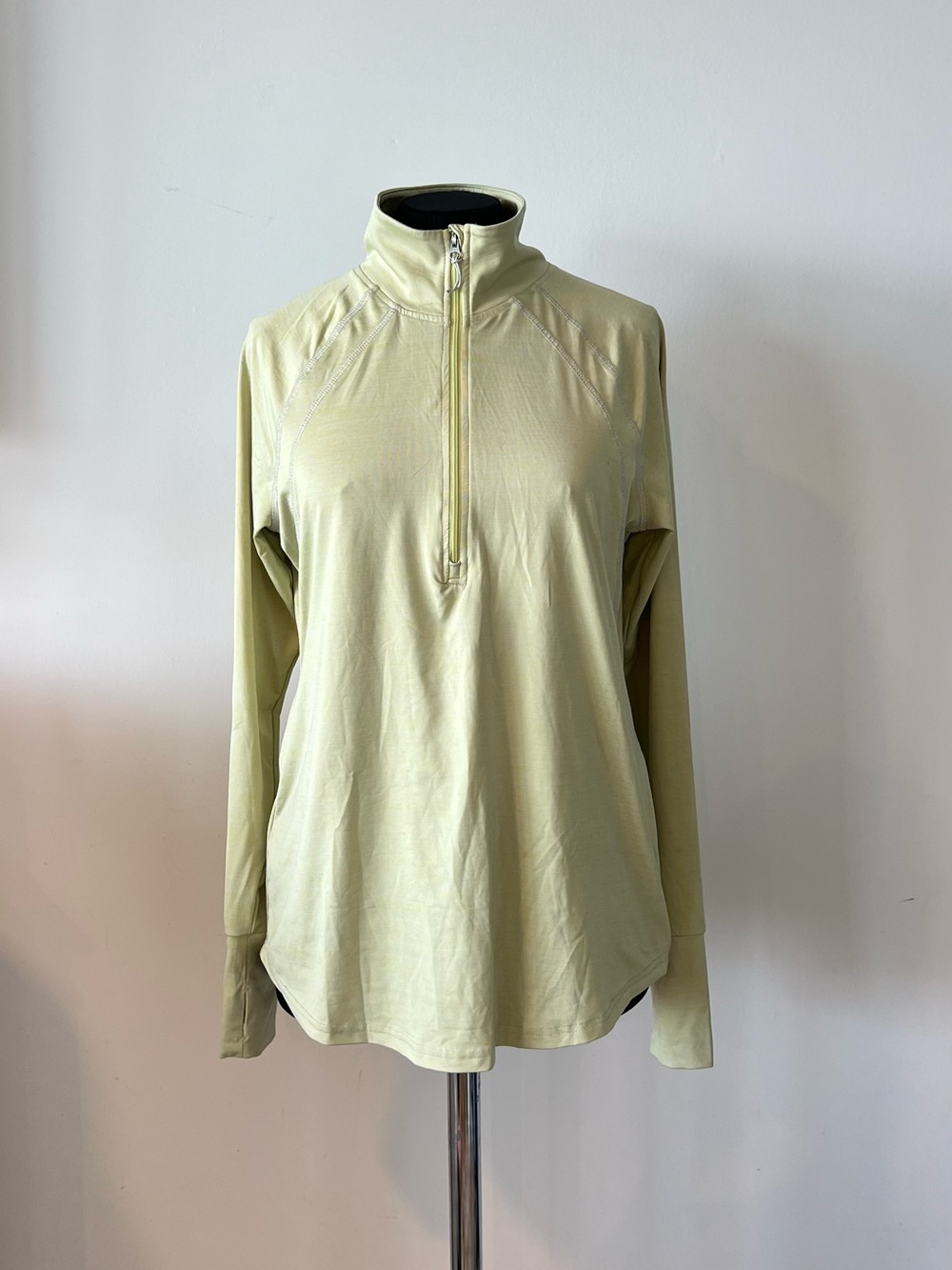 Eddie Bauer Light Green Half-Zip Long Sleeve Top